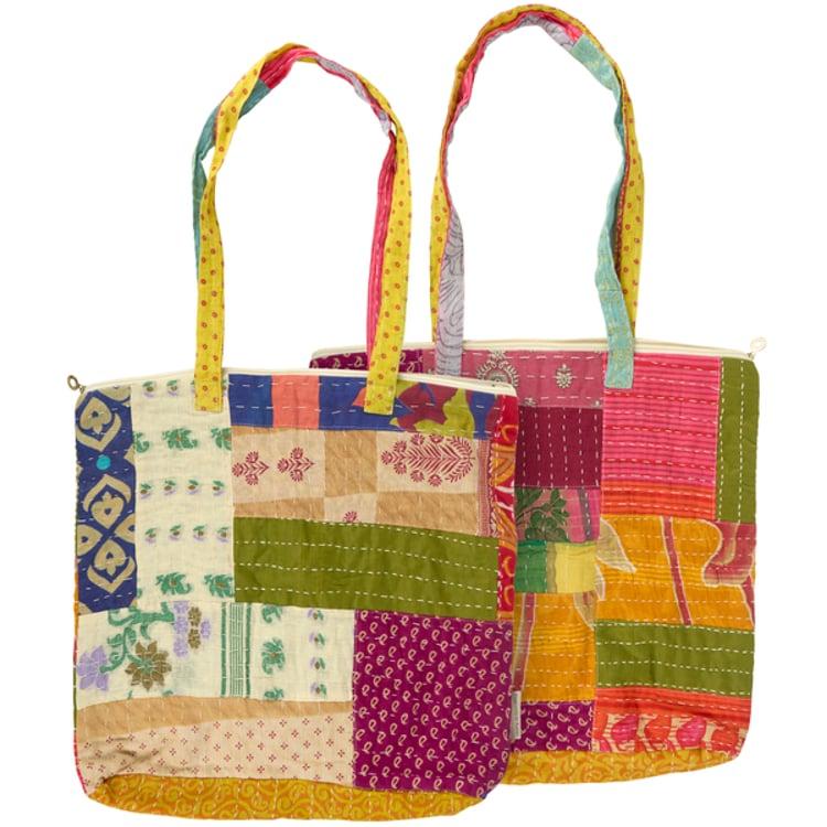 primitives by kathy Large Kantha Tote