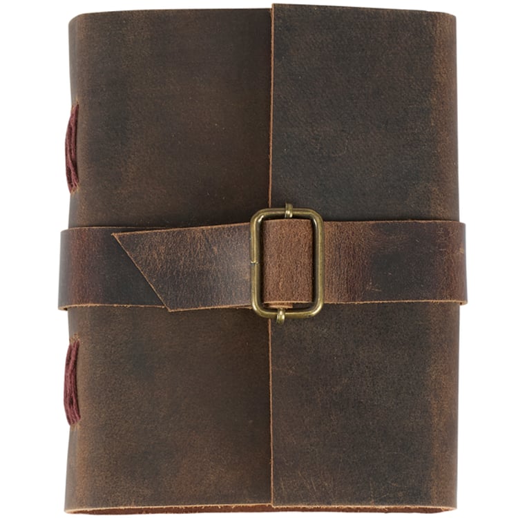 primitives by kathy Leather Buckled Journal