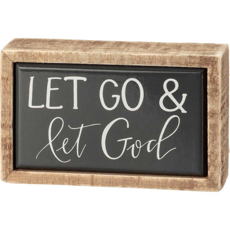 primitives by kathy Let Go & Let God Box Sign Mini