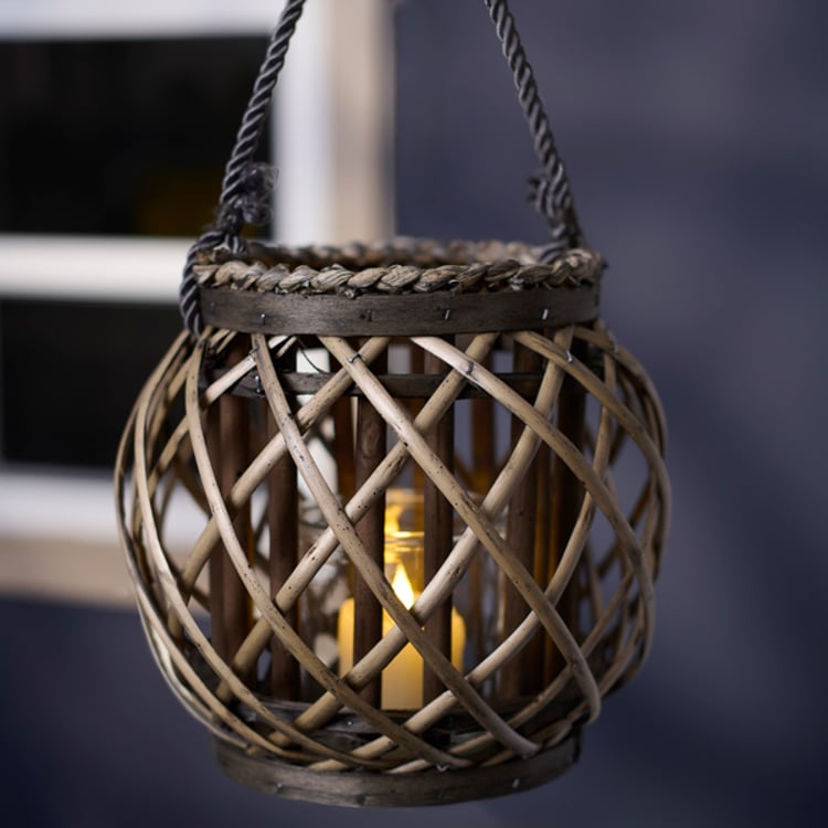 Primitives By Kathy Light Wicker Lantern