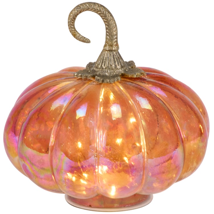 primitives by kathy Lighted Glass Pumpkin