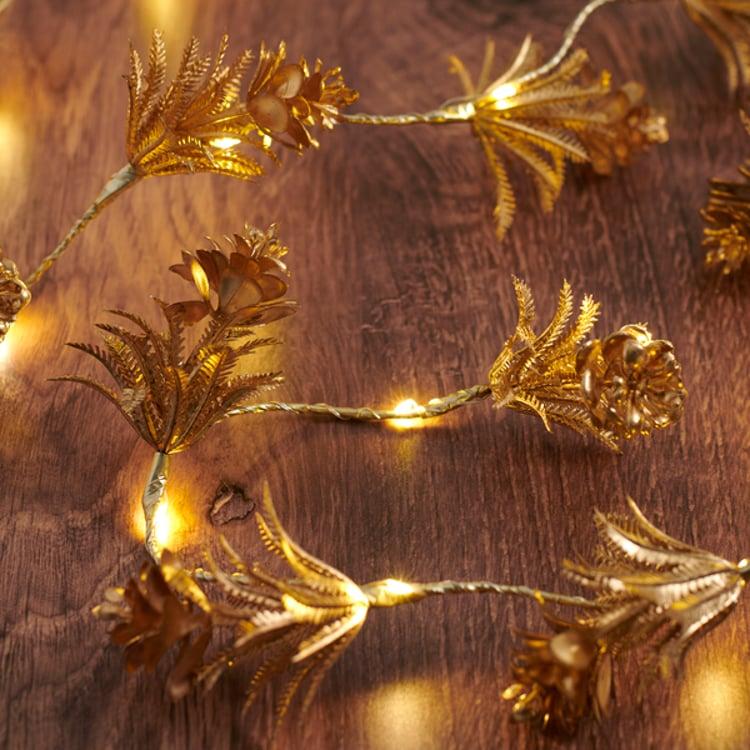 primitives by kathy Lighted Golden Pine Garland