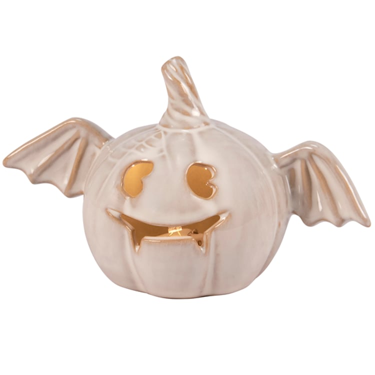 primitives by kathy Lighted Pumpkin Bat Figurine