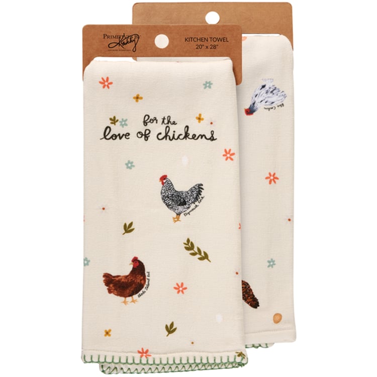 primitives by kathy Love Of Chickens Kitchen Towel