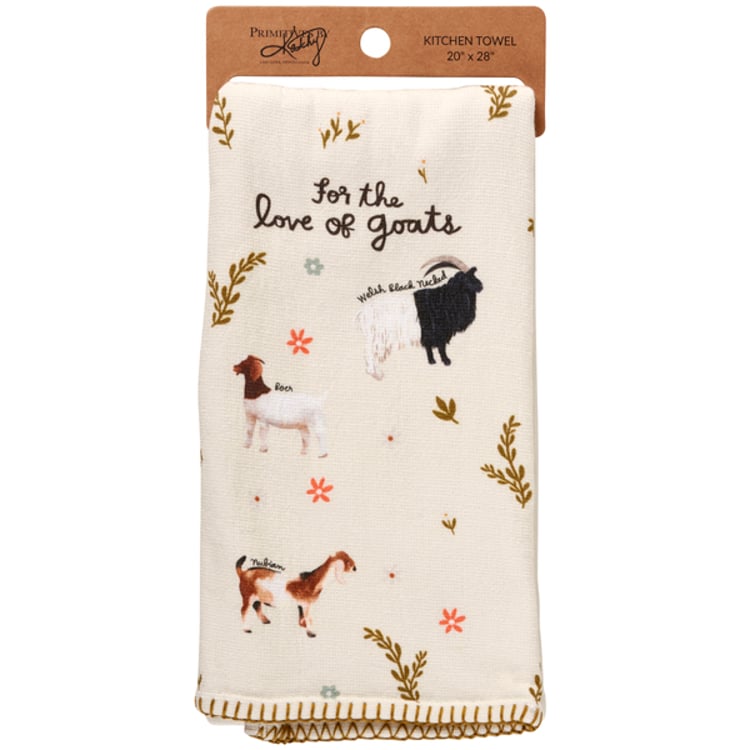 Primitives By Kathy Love Of Goats Kitchen Towel