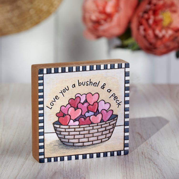 Primitives By Kathy Love You A Bushel Block Sign