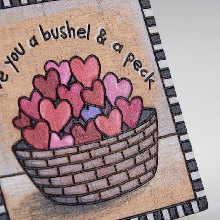 Primitives By Kathy Love You A Bushel Block Sign