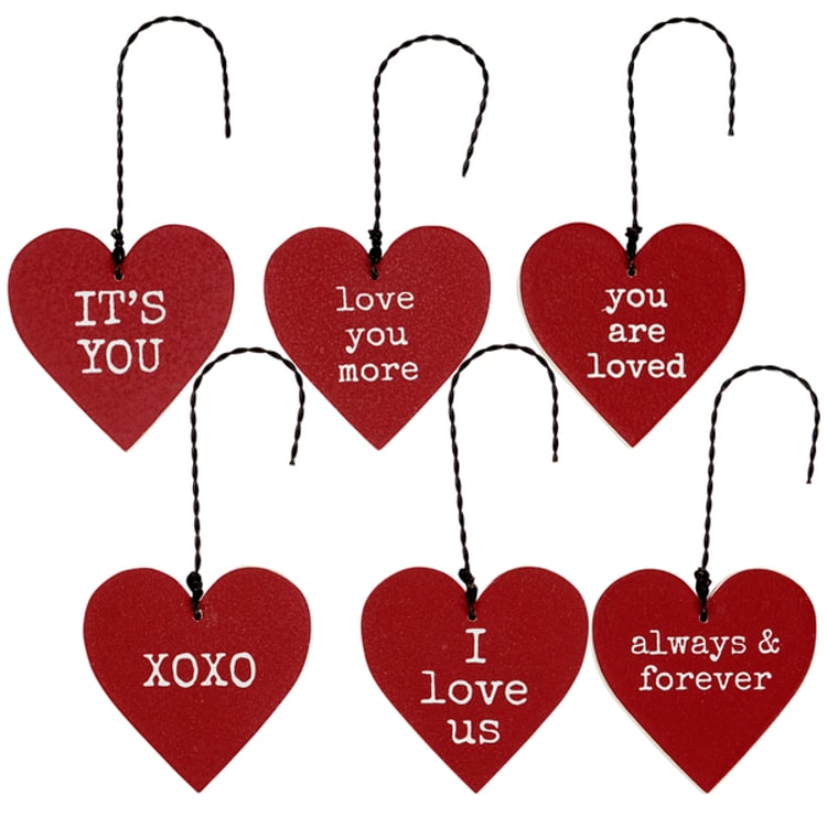 primitives by kathy Love You More Ornament Set