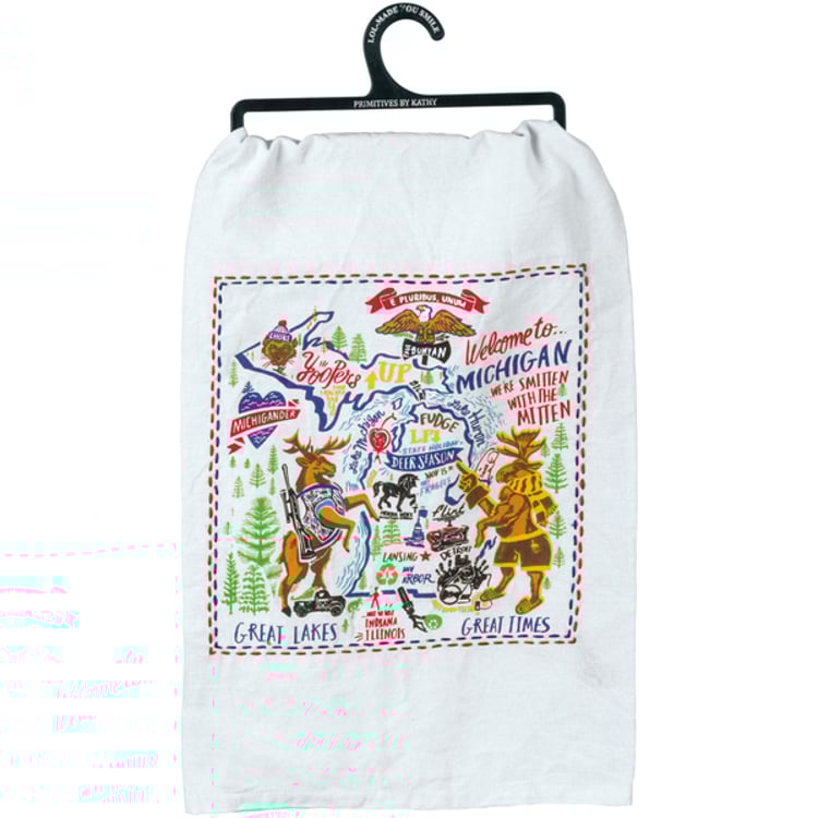 primitives by kathy Michigan Kitchen Towel