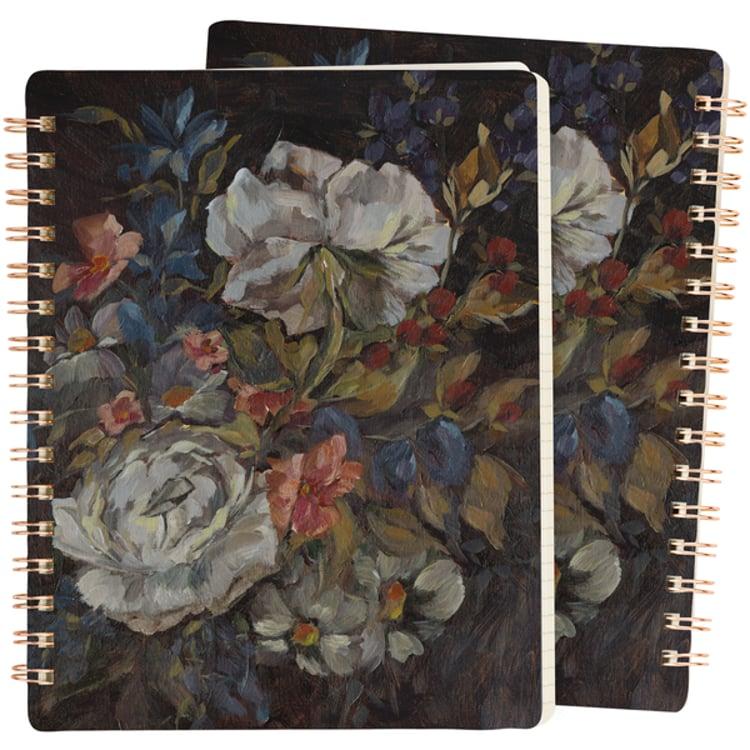 primitives by kathy Moody Floral Spiral Notebook