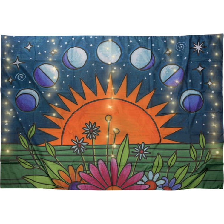 primitives by kathy Moon Phases Lighted Tapestry