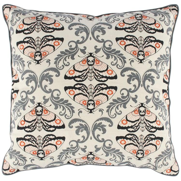 Primitives By Kathy Moth Skull Pillow
