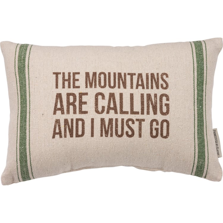 primitives by kathy Mountains Calling Pillow