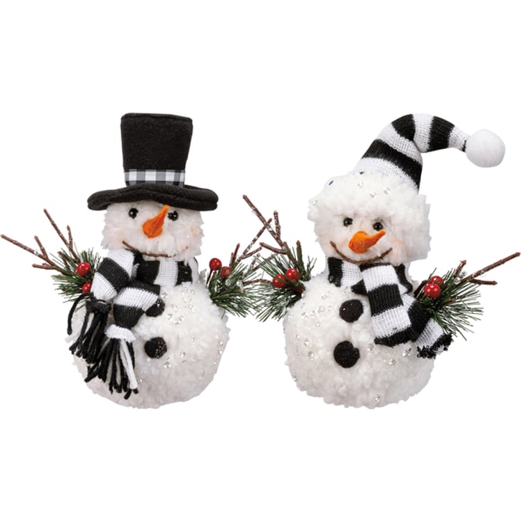 primitives by kathy Mr And Mrs Snowman Critter Set