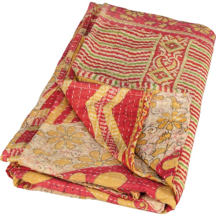 Primitives By Kathy Multi Kantha Throw Blanket