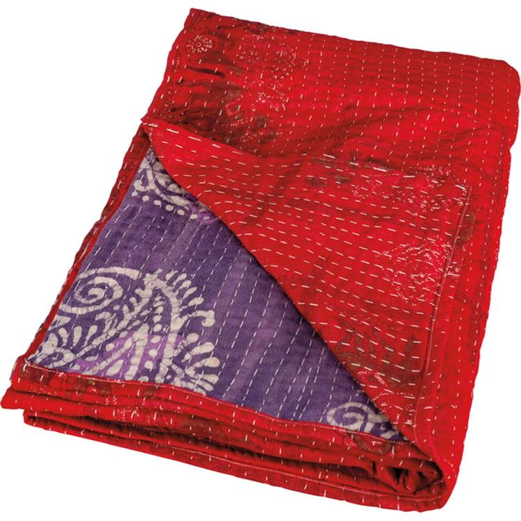 Primitives By Kathy Multi Kantha Throw Blanket