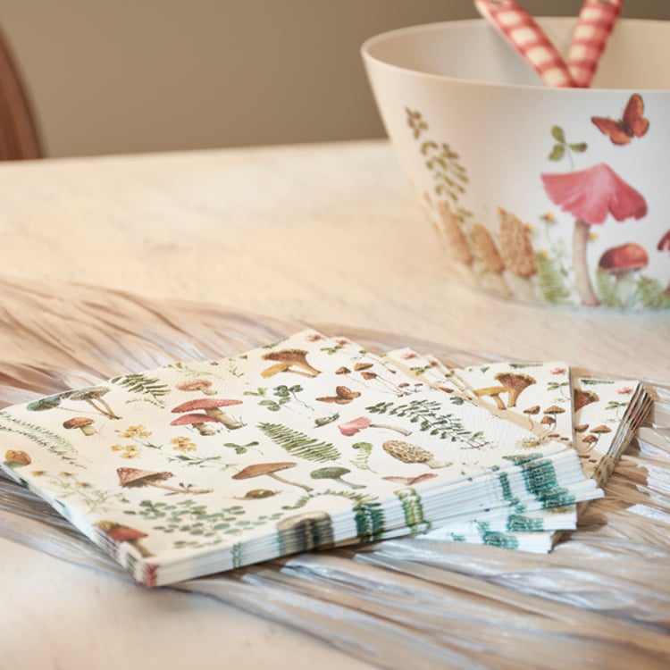 Primitives By Kathy Mushroom Study Dinner Napkin