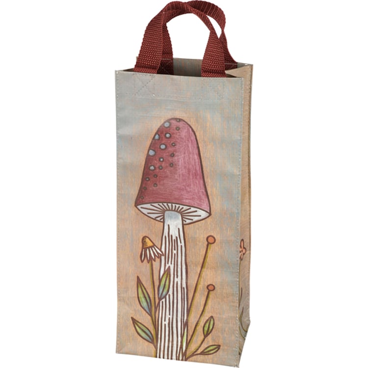 Primitives By Kathy Mushroom Wine Tote