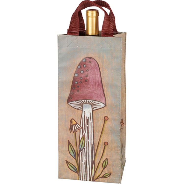 primitives by kathy Mushroom Wine Tote