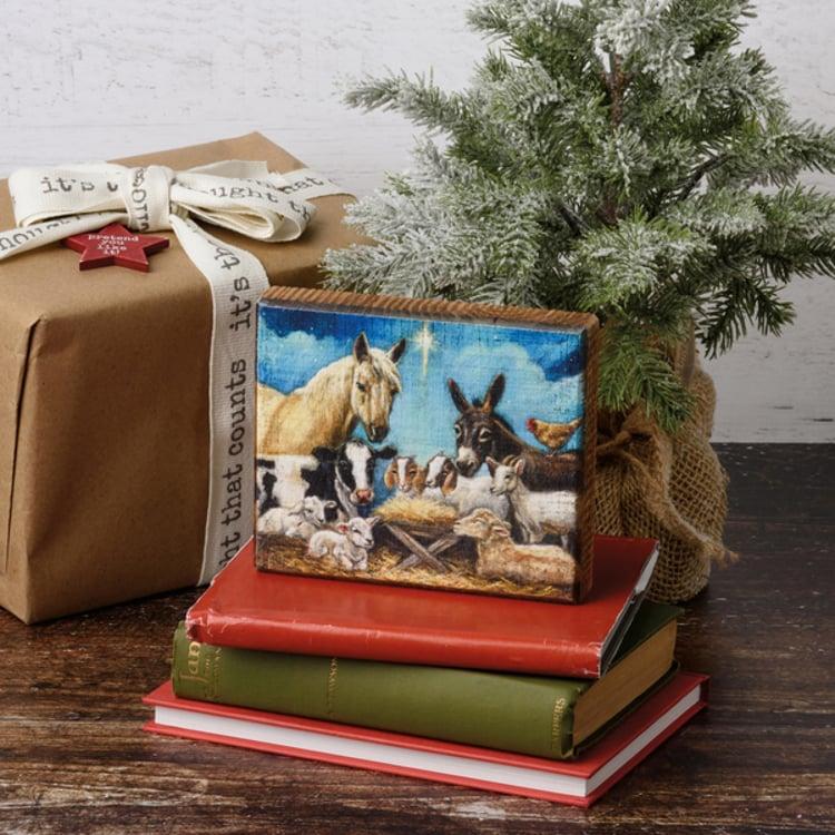 Primitives By Kathy Nativity Block Sign
