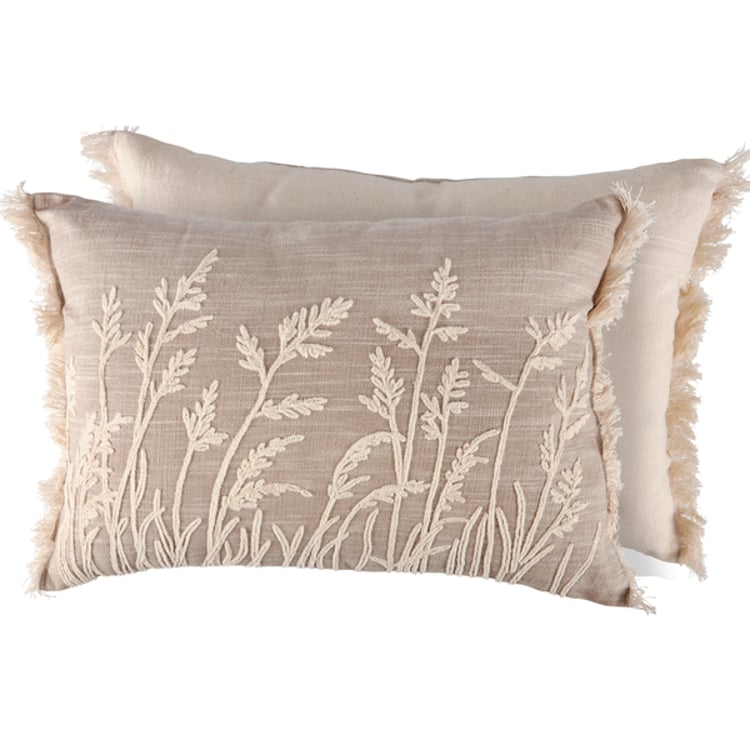 primitives by kathy Natural Grasses Pillow