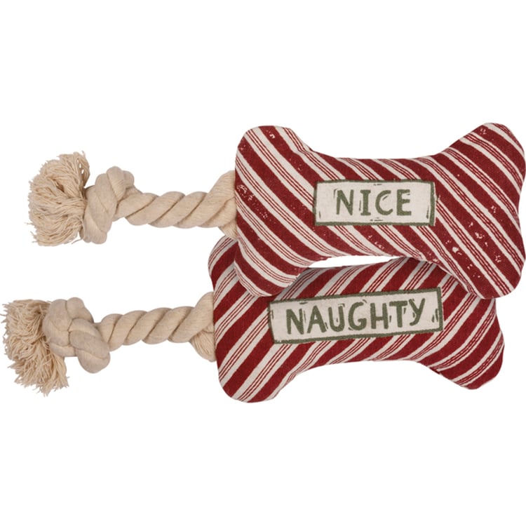 primitives by kathy Naughty And Nice Dog Bone Toy