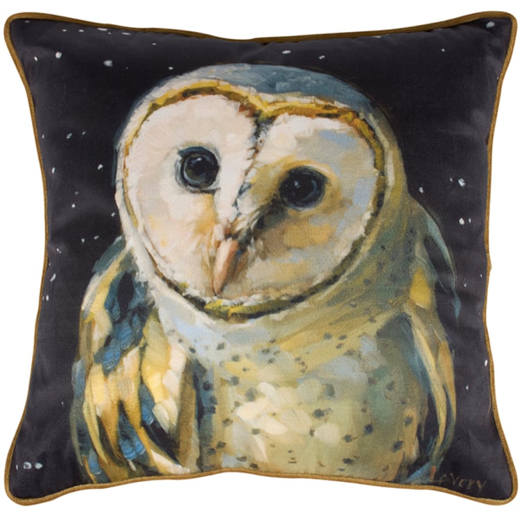 Primitives By Kathy Night Barn Owl Pillow