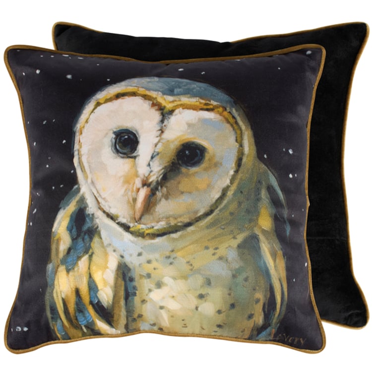 primitives by kathy Night Barn Owl Pillow
