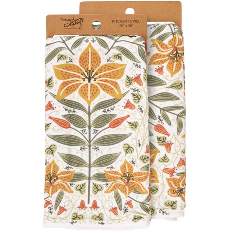 primitives by kathy Nouveau Lily Kitchen Towel