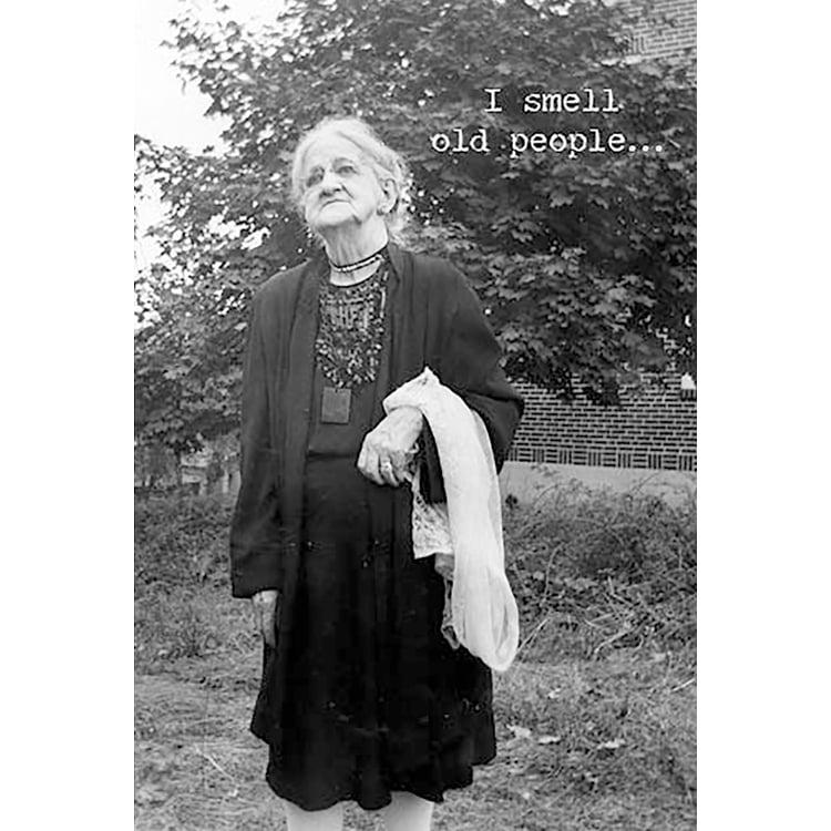 primitives by kathy Old People Greeting Card