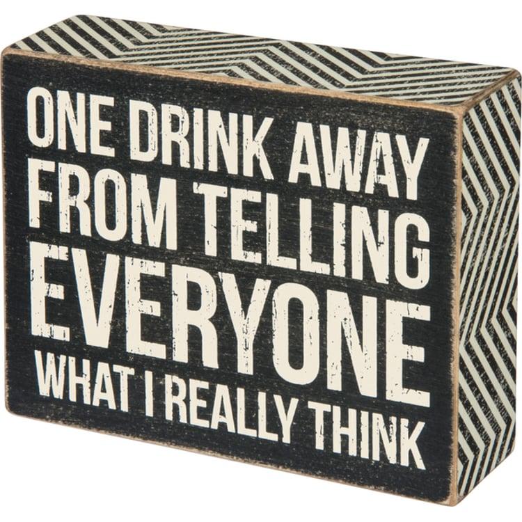 primitives by kathy One Drink Box Sign