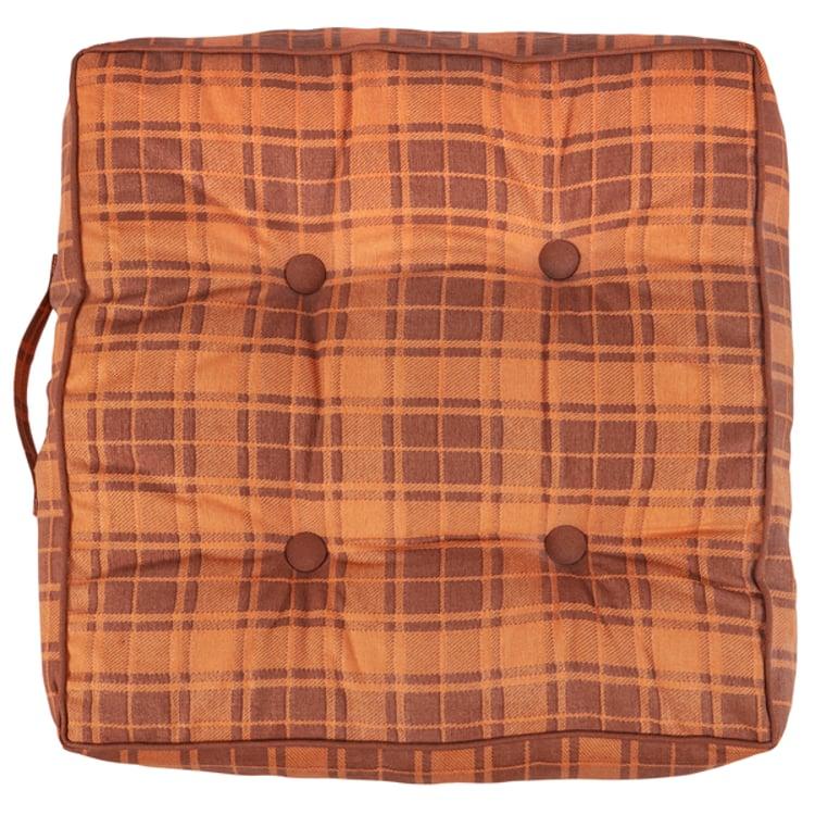Primitives By Kathy Orange Tartan Floor Pillow