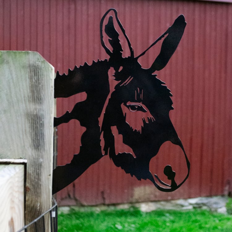 Primitives By Kathy Outdoor Metal Donkey Decor