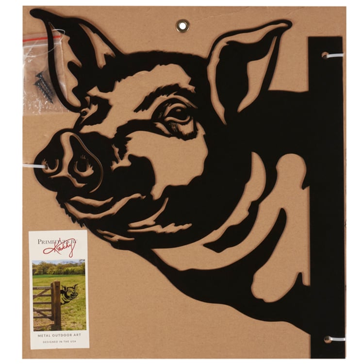 Primitives By Kathy Outdoor Metal Pig Decor
