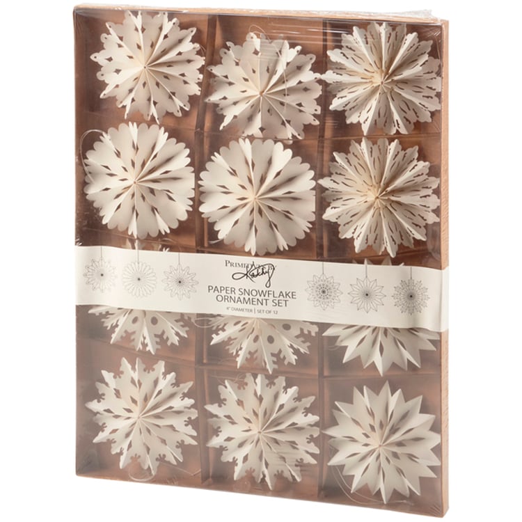 Primitives By Kathy Paper Snow Ornament Set