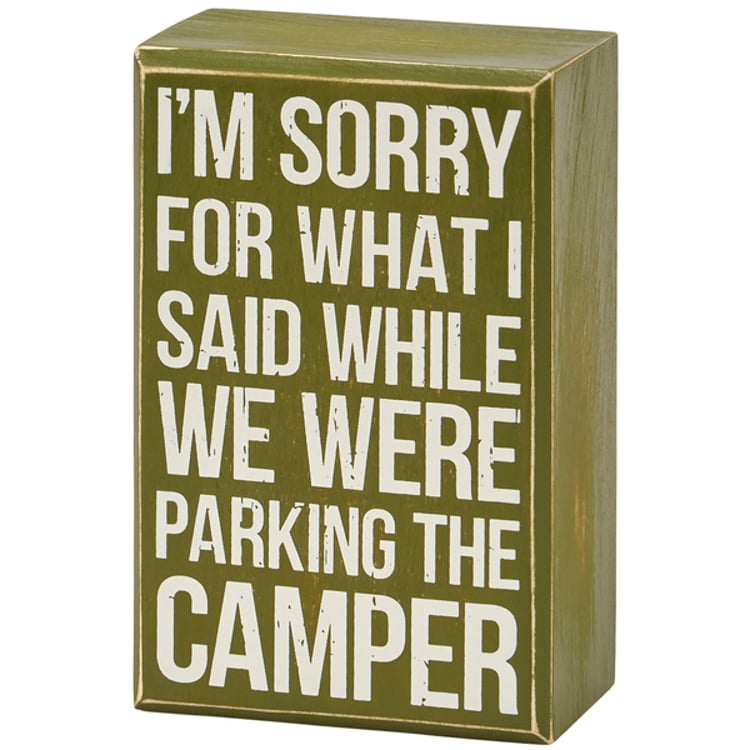 primitives by kathy Parking The Camper Box Sign