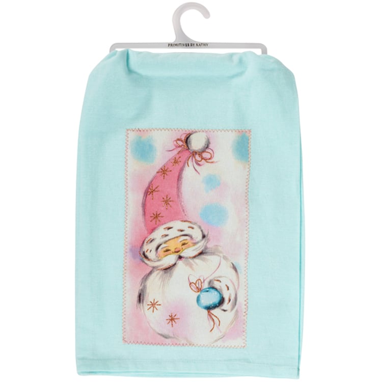 primitives by kathy Pastel Santa Kitchen Towel