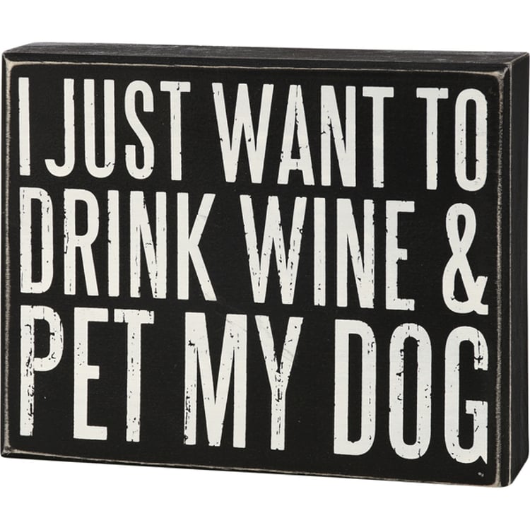 primitives by kathy Pet My Dog Box Sign