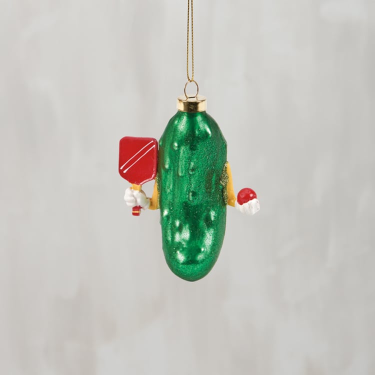 primitives by kathy Pickleball Glass Ornament