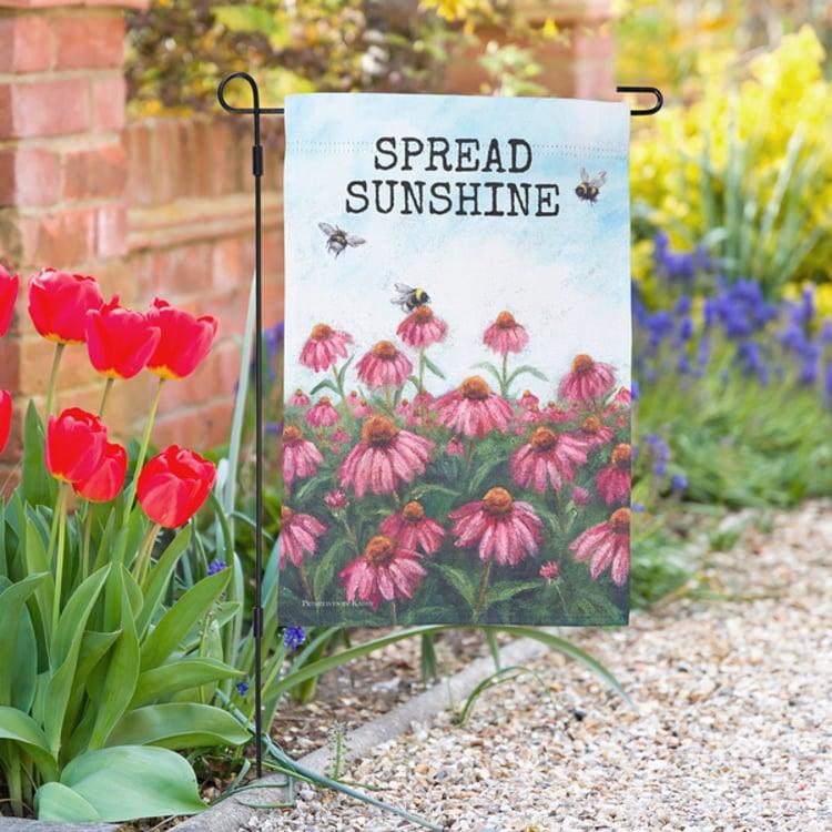 Primitives By Kathy Pink Coneflower Garden Flag