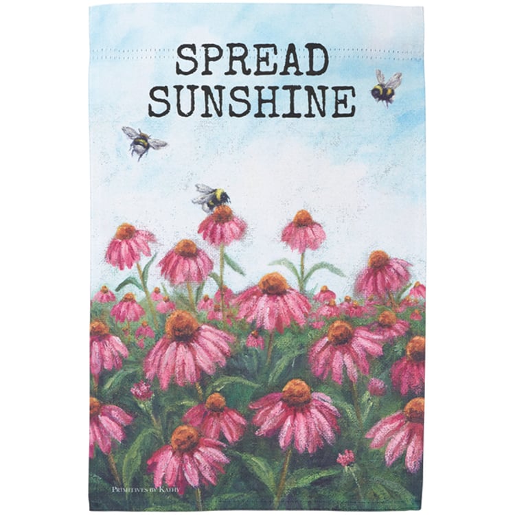 Primitives By Kathy Pink Coneflower Garden Flag