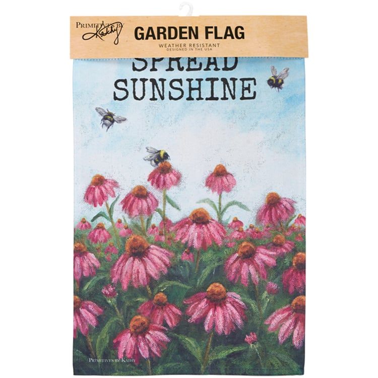 Primitives By Kathy Pink Coneflower Garden Flag
