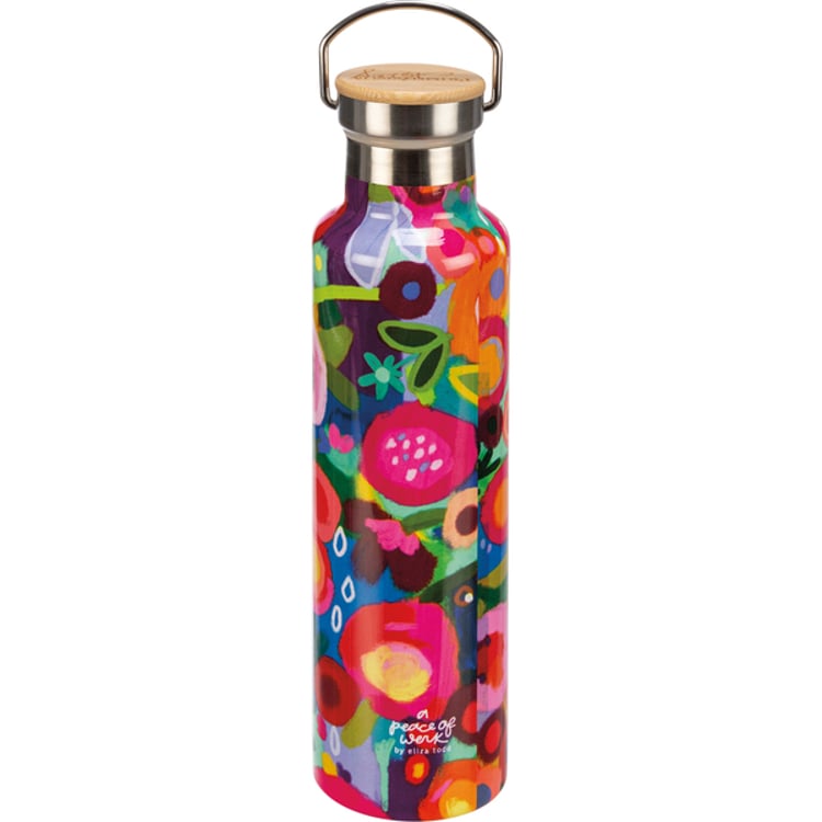 Primitives By Kathy Pink Floral Insulated Bottle