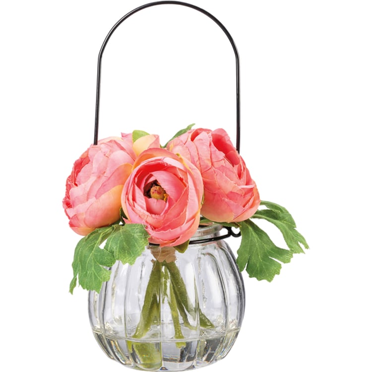 Primitives By Kathy Pink Ranunculus Vase