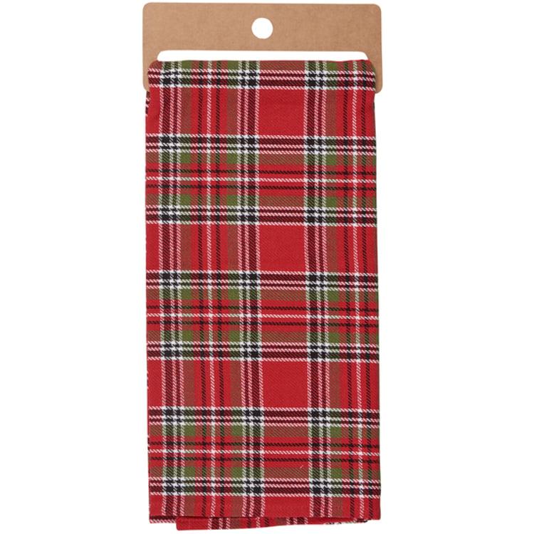 Primitives By Kathy Plaid Cardinal Kitchen Towel