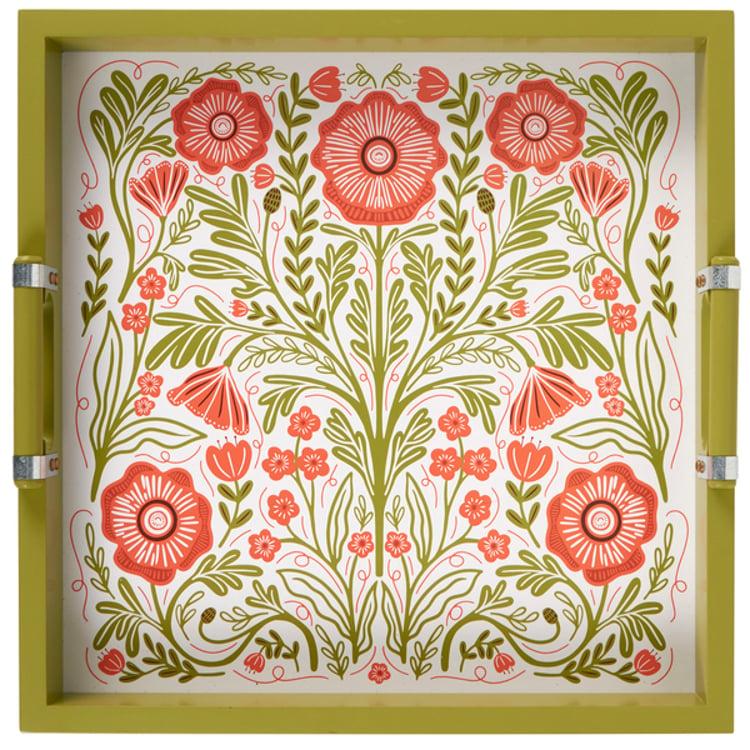 Primitives By Kathy Poppies Folk Art Tray