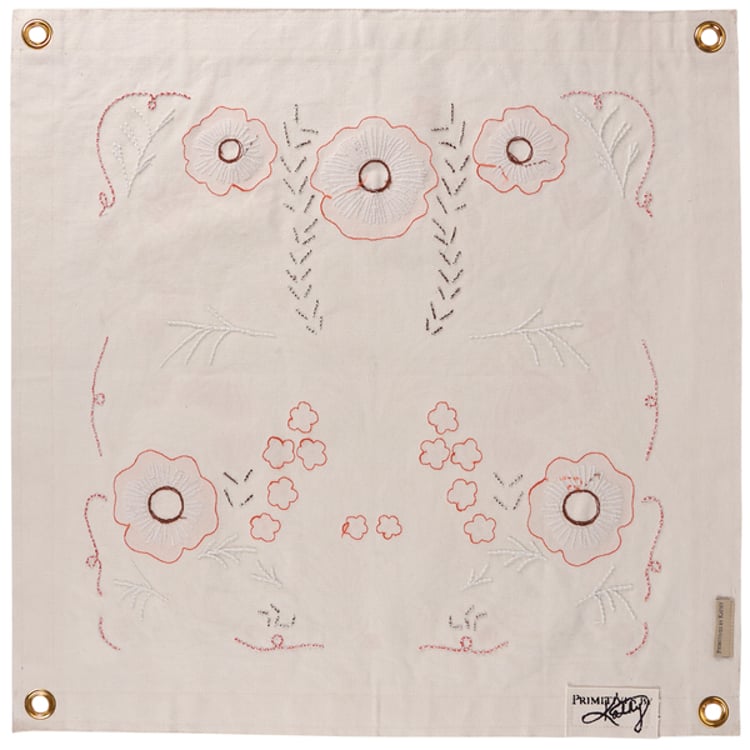 Primitives By Kathy Poppies Folk Art Wall Banner