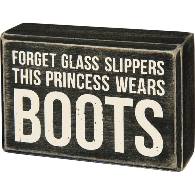 primitives by kathy Princess Boots Box Sign