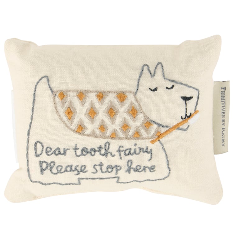 Primitives By Kathy Puppy Tooth Fairy Pillow