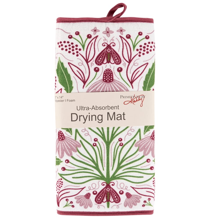 Primitives By Kathy Purple Floral Drying Mat